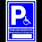 indicator pentru parcare rezervata persoanelor cu dizabilitati cu numar auto